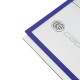 Etiqueta magnética con marco azul con imán letrero de 440x312 mm