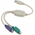 Adaptador USB a PS2 (1 USB-A macho a 2 MiniDIN 6-pin hembra)