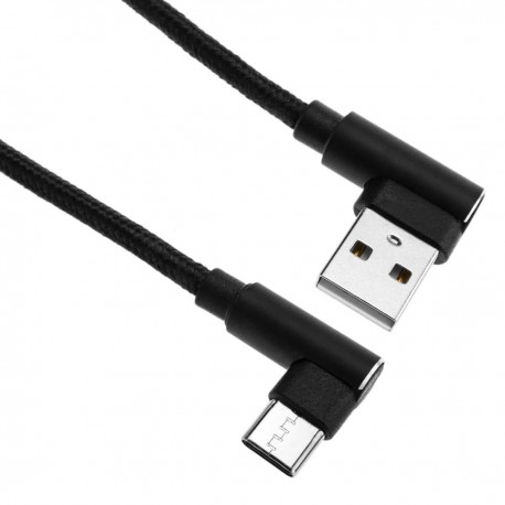 Cable USB A 2.0 acodado a USB C acodado 5 m trenzado