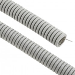 Tubo corrugado PVC con guía M-20 100 m Gris