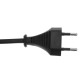 Cable de alimentación eléctrico HO3VVH2-F de enchufe bipolar a bornes 2 x 0.75 mm² negro