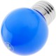 Bombilla LED G45 E27 230VAC 0,5W luz azul 10 unidades