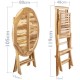 Conjunto de mesa redonda 80 cm y 2 sillas para jardín exterior de madera de teca certificada