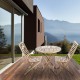 Conjunto de mesa redonda 80 cm y 2 sillas para jardín exterior de madera de teca certificada
