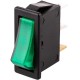 Interruptor basculante verde luminoso SPST 3 pin