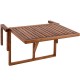 Mesa abatible 60 x 40 cm de madera de teca certificada para balcón exterior