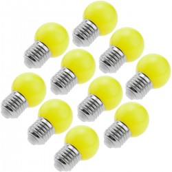 Bombilla LED G45 E27 230VAC 0,5W luz amarilla 10 pack