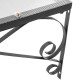Tejadillo de protección 100 x 100 cm clásico Marquesina para puertas y ventanas con soporte de acero negro