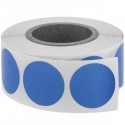 Rollo de 500 etiquetas adhesivas redondas azules 19 mm