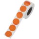 Rollo de 500 etiquetas adhesivas redondas naranjas 19 mm