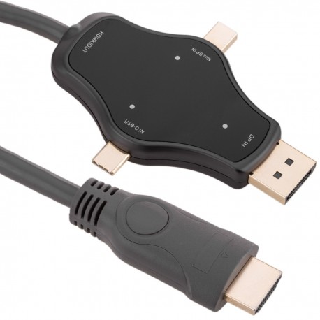 Cable conversor adaptador 4K de DisplayPort Mini DisplayPort y USB-C a HDMI 1.8 m