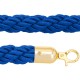 Cordón trenzado azul con cierre dorado para poste