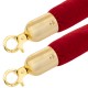 Cordón de terciopelo rojo con cierre dorado para poste