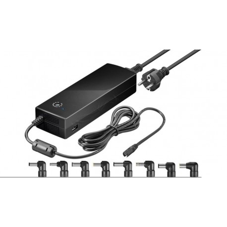 Transformador universal portátil 150W 12-24V 8.5A USB 8 puntas negro