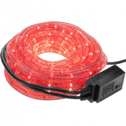 Guirnalda de luces LED de 10 m de color rojo y con 8 efectos de luz recubierta de PVC y apta para exteriores 220 V 50 Hz