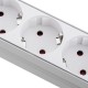 Regleta de enchufes de aluminio para armario rack 19” 1U con 8 Schuko blancos e interruptor