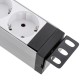 Regleta de enchufes de aluminio para armario rack 19” 1U con 8 Schuko blancos e interruptor