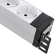 Regleta de enchufes de PVC para armario rack 19” 1U con 8 Schuko blancos e interruptor