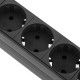 Regleta de PVC con 9 enchufes tipo Schuko y carcasa de color negro para armario rack de 19” 1U