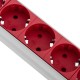 Regleta de enchufes de aluminio para armario rack 19” 1U con 9 Schuko rojos y conector C14