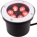 Foco LED de suelo de 6W 120mm con luz de color rojo