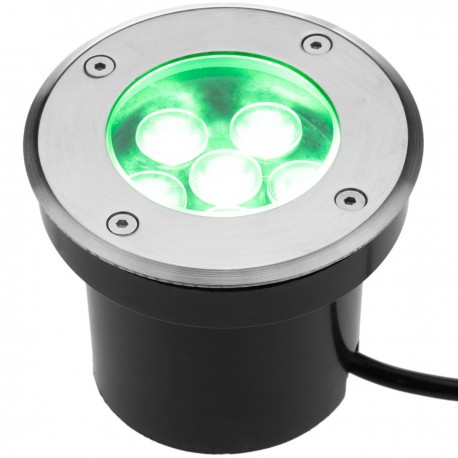 Foco LED de suelo de 6W 100mm con luz de color verde
