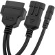 Cable de diagnóstico OBD2 3 pin macho y conector DC hembra compatible con Fiat