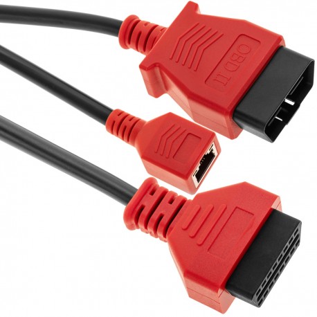 Cable de diagnóstico OBD2 macho a hembra 16 pin y conector RJ45 hembra compatible con BMW y máquina Autel