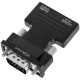 Conversor HDMI a VGA con audio estéreo analógico color negro