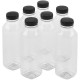 Botellas de plástico PET reciclable cuadradas y transparentes 400mL, 7 unidades
