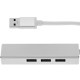 Conversor de USB 3.0 a 3xUSB 3.0 y Ethernet RJ45 color plata