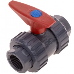 Válvula de esfera de PVC con rosca hembra de 3/4“ para sistema de riego