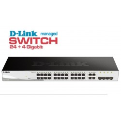 Switch 24 puertos D-Link Web Smart 10/100/1000 Mbps mini GBIC con gestión - No