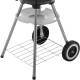 Barbacoa de carbón de 41x70 cm redonda con tapa y ruedas BBQ grill para jardín y camping