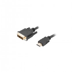 Cable HDMI macho a DVI-D macho de 18+1 pin de 7.5 m de Lanberg con conectores dorados CA-HDDV-10CC-0075-BK