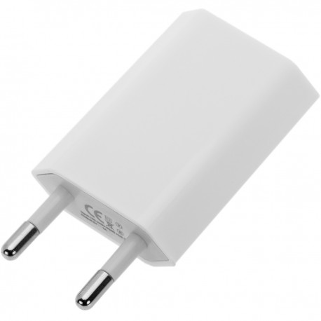 Fuente de alimentación USB de 220 VAC a conector USB A hembra 5VDC 1A y 5W de 1 puerto de color blanco