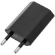 Fuente de alimentación USB de 220 VAC a conector USB A hembra 5VDC 1A y 5W de 1 puerto de color negro
