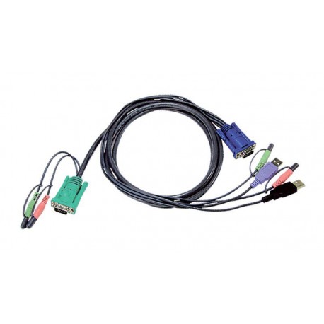 Cable SPHD 15 M + Audio/Micro a VGA M + USB y Audio/Micro + USB