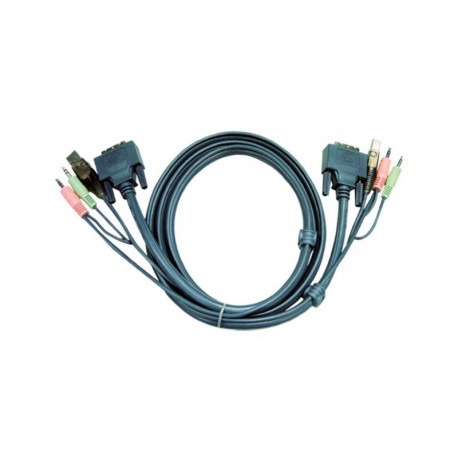 Cable USB B + Audio/Micro + DVI-D a USB A + Audio/Micro + DVI-D