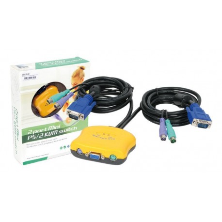 Conmutador mini KVM Sunix PS2 2-1 2048x1536 400 MHz