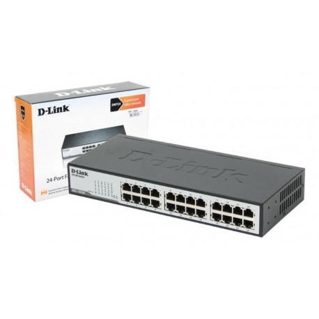 Switch D-Link 24 puertos 10/100 Mbps para oficina/rack 19"
