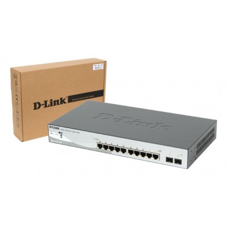 Switch 10 puertos PoE D-Link Web Smart 10/100/1000 Mbps mini GBIC con gestión